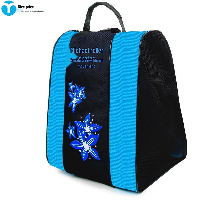 

Triangular Single Shoulder Rollerblade Bag for Skates, Helmet, and Protective Gear with Double Mesh Compartments. One Size