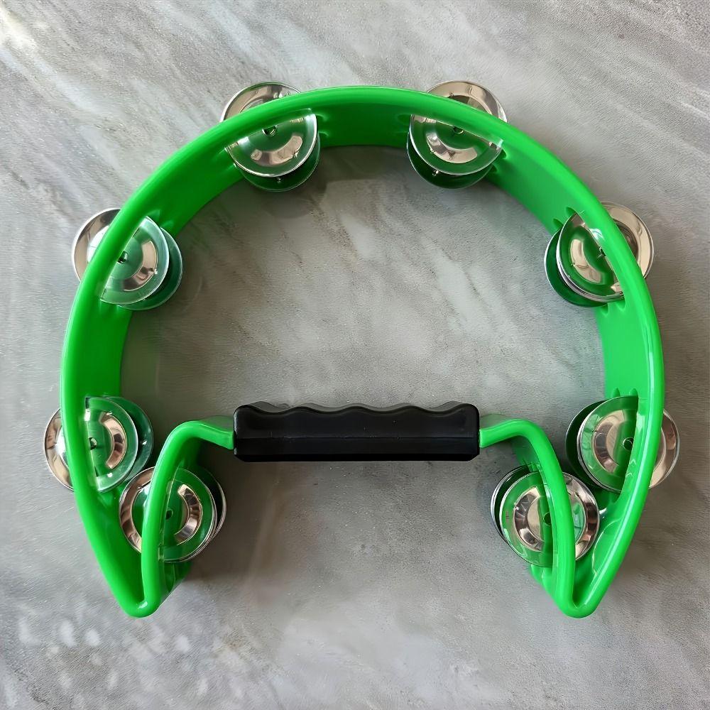 Bright Sound Half Moon Handbell Portable Orff Tambourine Hand Bell Handheld Jingle Bells  Party