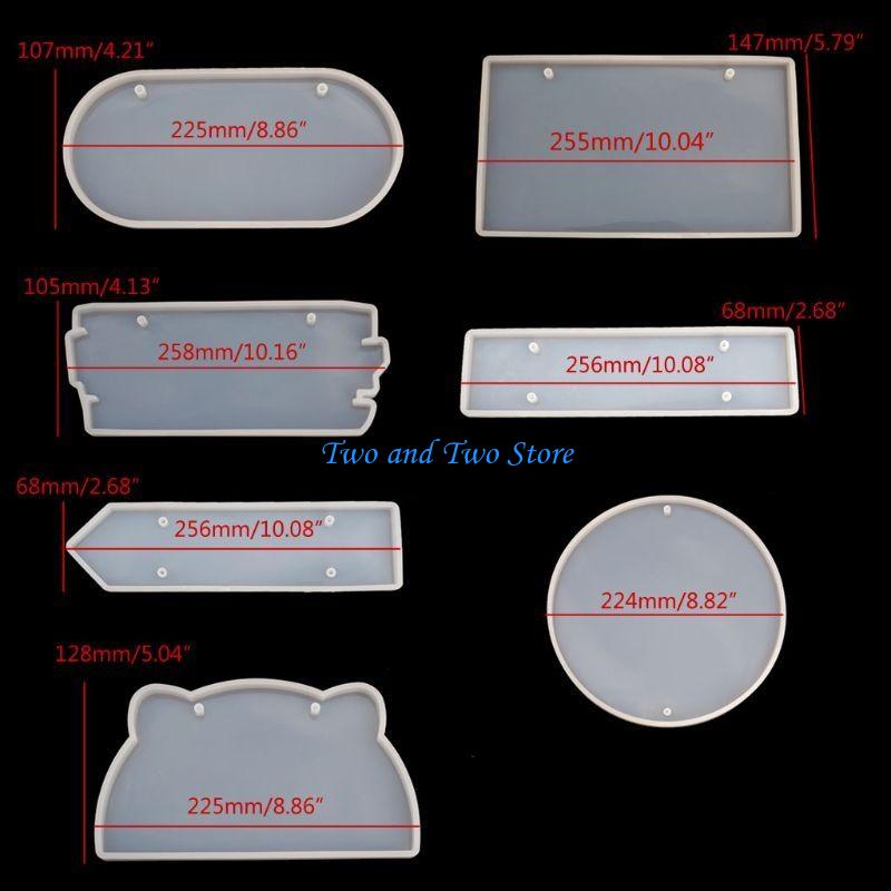 HX6F Silicone Molds for Resin Rectangle Doorplate Epoxy Crystal Mold DIY Tablet Pendant Door Hanging Welcome Sign Plate Craft