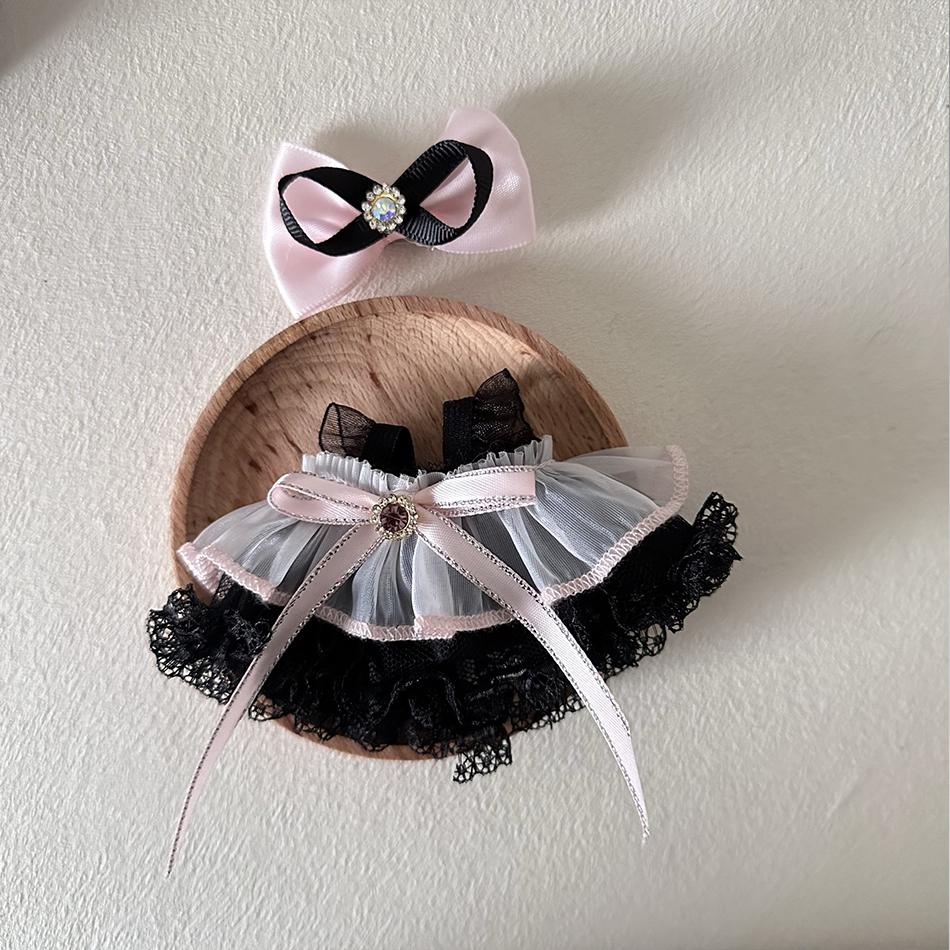 17cm Niedliche Mini Labubu Kleidung Sitzende Party Plüschpuppe DIY Halloween Spitzhut Kleine Kürbis Dekorative Kleidung Accessoires