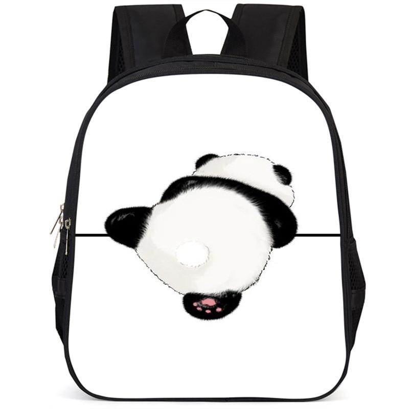 Spacious 15 Inch Panda Backpack For Elementary Kids Lightweight Oxford Cloth Style F