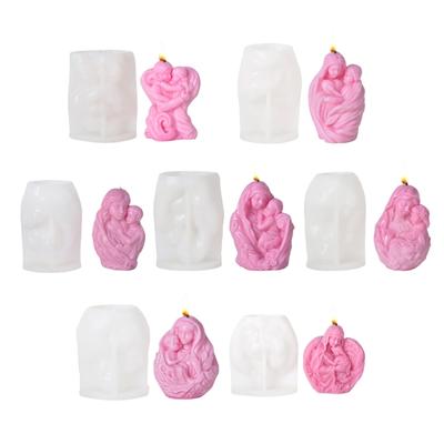 Silicone Candle Mold Mother and Child Pattern Jewelry Making Tool Easy Demolding Mold Suitable for Craft and Home Decors