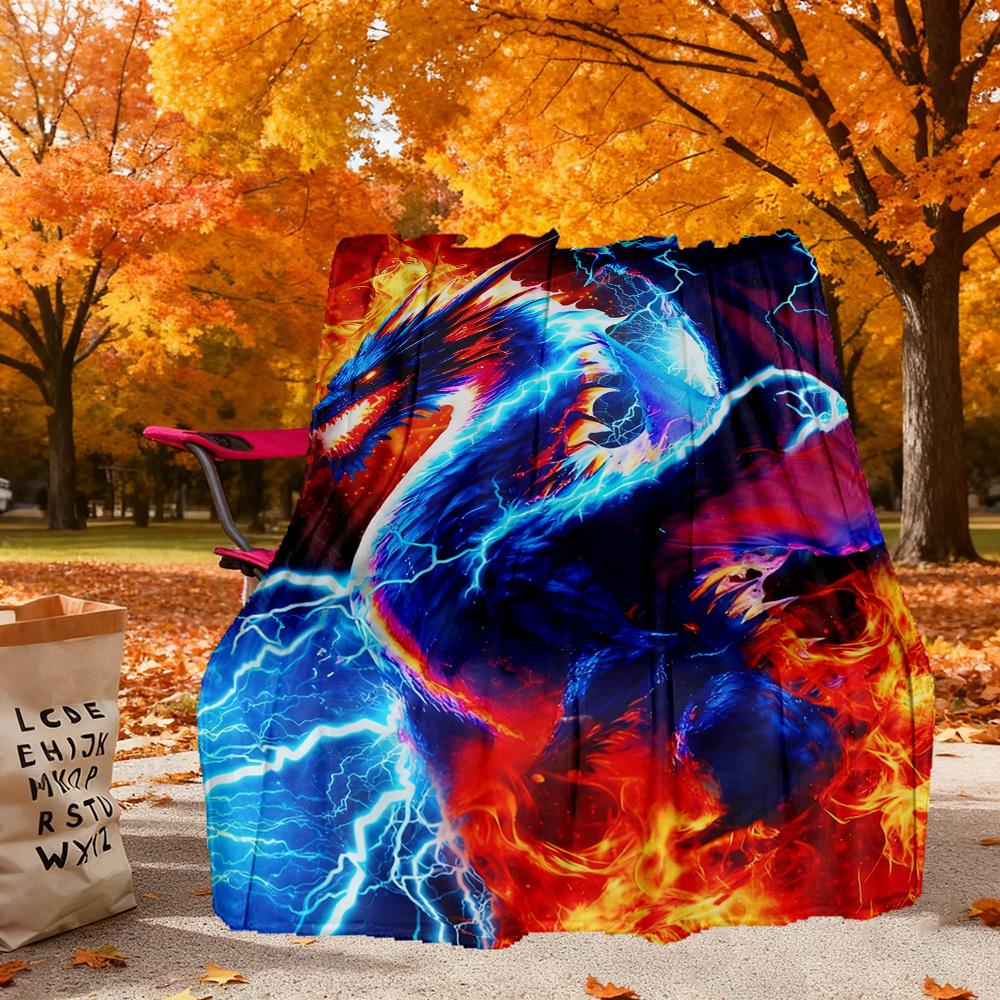 Electric Dragon Fire Outdoor Flannel Blankets, travel, Home Blankets, Suitable for All Seasons,Christmas Gifts. R1127255