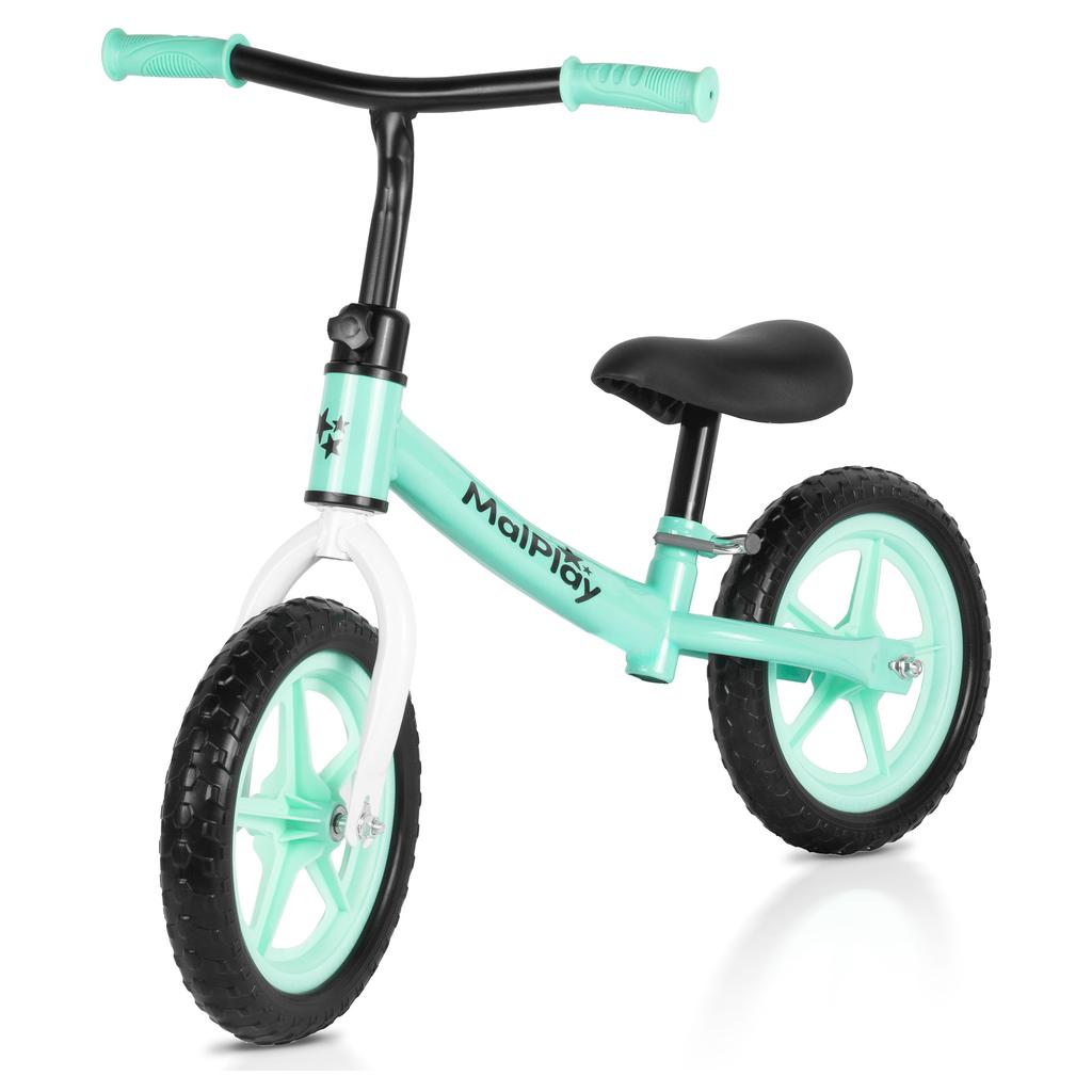 Children'S Balance Bike With Foam Wheels Eva 12" Fliko Turquoise And White