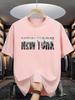 Unisexunisex New York City Graphic Tshirt Casual Crew Neck Short Sleeve Streetwear Top