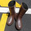 Slippery black-soled rain shoes men's thickened non-slip and wear-resistant water shoes cotton thick velvet water boots construction site waterproof
