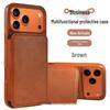 Magnetischer Leder-Kartenhalter mit multifunktionaler Halterung für iPhone 17 Pro Max - Sturzsicher und kompatibel mit iPhone-Modellen 16 bis 14.