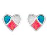 S white blue color opal peach heart shape women's simple versatile stud earrings