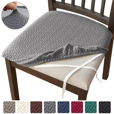 T -Shaped Jacquard Chair Cushion Cover Stretch Anti -Dirty Seat Cover For Dining Room Home Wedding Office Chair Cushion Slipcovers