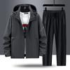 Mens Lightweight Hooded Outdoor Jacket Pants Set Hiking Trekking Fall Casual Sport Wear
