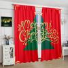 Set Of 2 Sheets Winter Christmas Tree Decoration Printed Curtains Polyester Material Suitable Bedroom Living Room Study Made Sitting Window Treatment