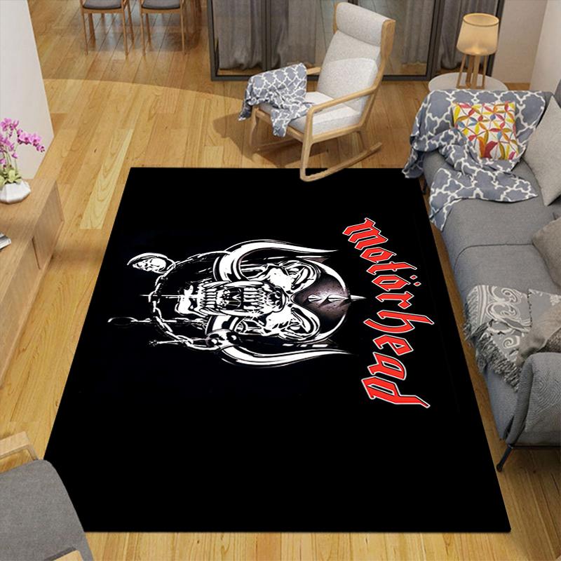 1Pc Motorhead Heavy Metal Rug, Office Carpet Indoor Outdoor Doormat, Non-Slip Soft, Living Room, Christmas Halloween Gift. Em92825
