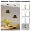 Lampe suspendue - NETTLIFE - Lot de 2 Ø20cm - Métal noir - E27 - Hauteur 149cm