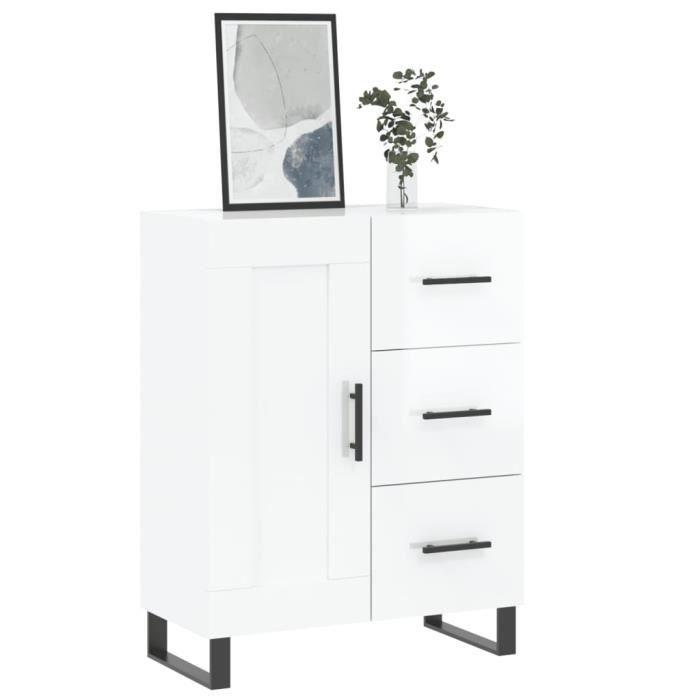 VidaXL Buffet Blanc brillant 69,5x34x90 cm Bois d'ingénierie 830286