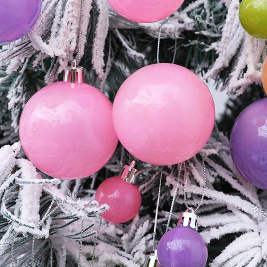 Christmas Ball Ornaments Colored Xmas Tree Hanging Balls Shatterproof Plastic Baubles for Holiday Party Decoration