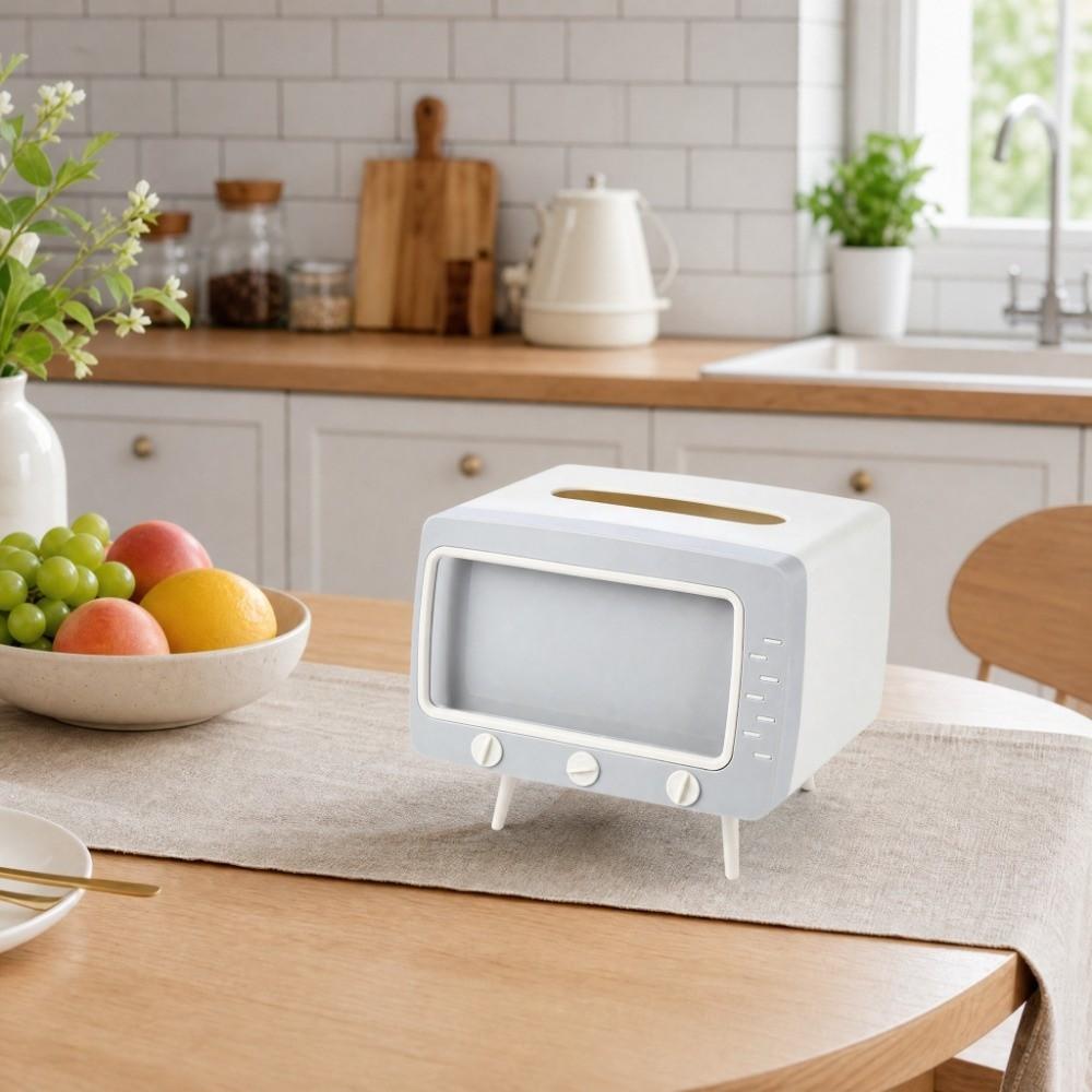 Square TV Desktop Tissue Box Plastic Tissue Dispenser Multi Functional Napkins Holder Dormitory