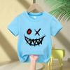 T-shirt Imprimé à Motifs Thème Sombre pour Enfants Été Coton Pur Manches Courtes Hauts Décontractés Cadeaux Garçons et Filles
