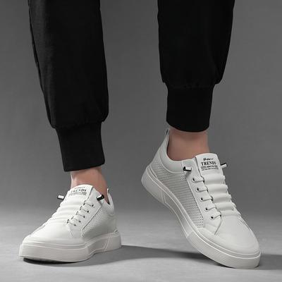 Fashion New Arrival Leather Men Casual Shoes New Male Shoes Non-Slip Breathable Men's Skate Shoes 2024 Stylish Mens Lightweight Sneakers