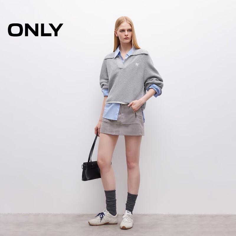 ONLY Women's A-Line Leather Mini Skirt