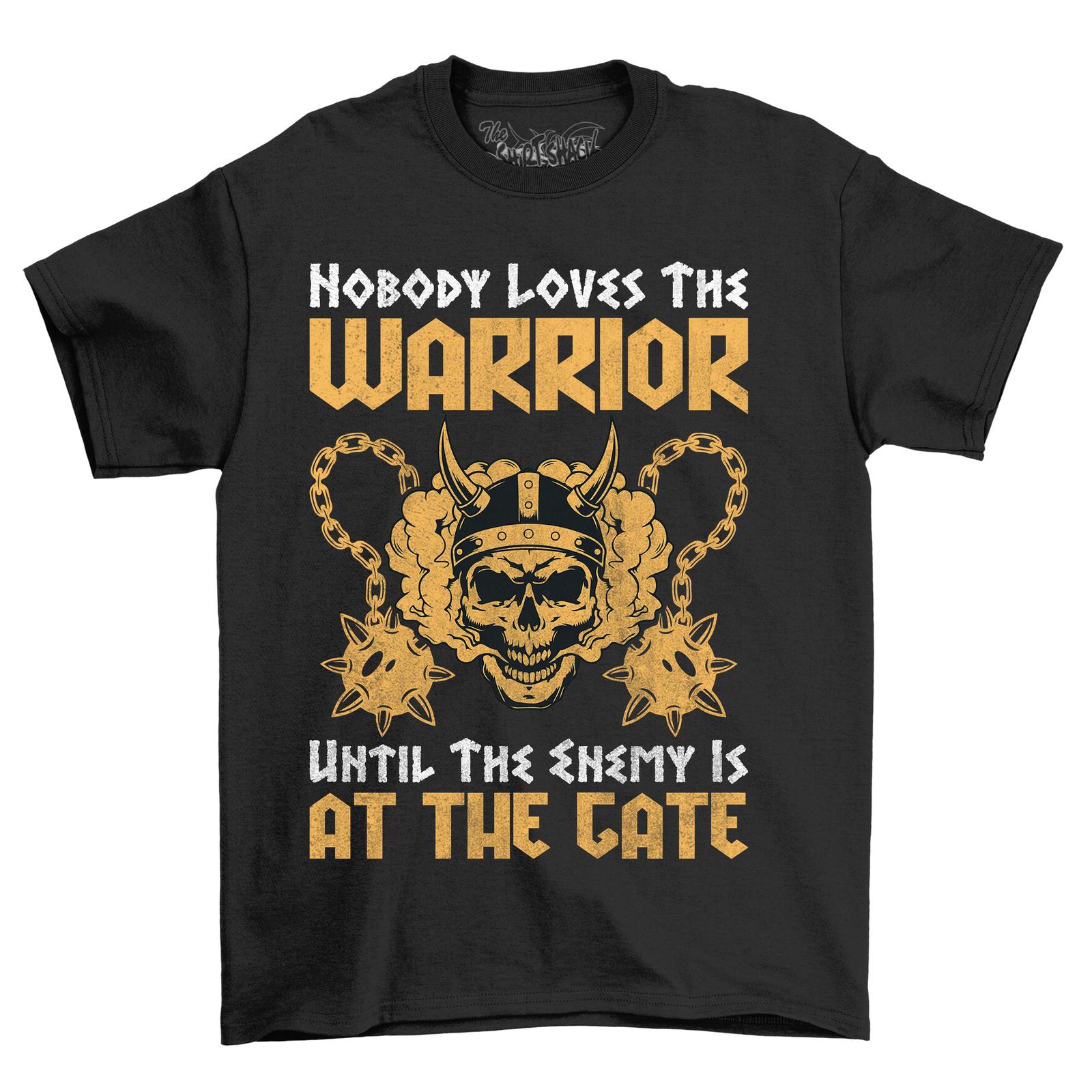 Nobody Loves the Warrior   Skeleton T-Shirt Mens Womens Tees Top - Funny Grim Reaper Design, 100% Cot 3XL