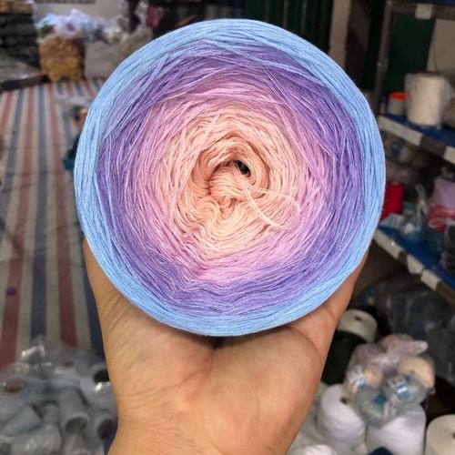 300g Organic Lace Cotton Blend Cake Roll Long Section Dyeing Yarn Hand-woven Shawl Scarf Skirt Hat Crochet Wool