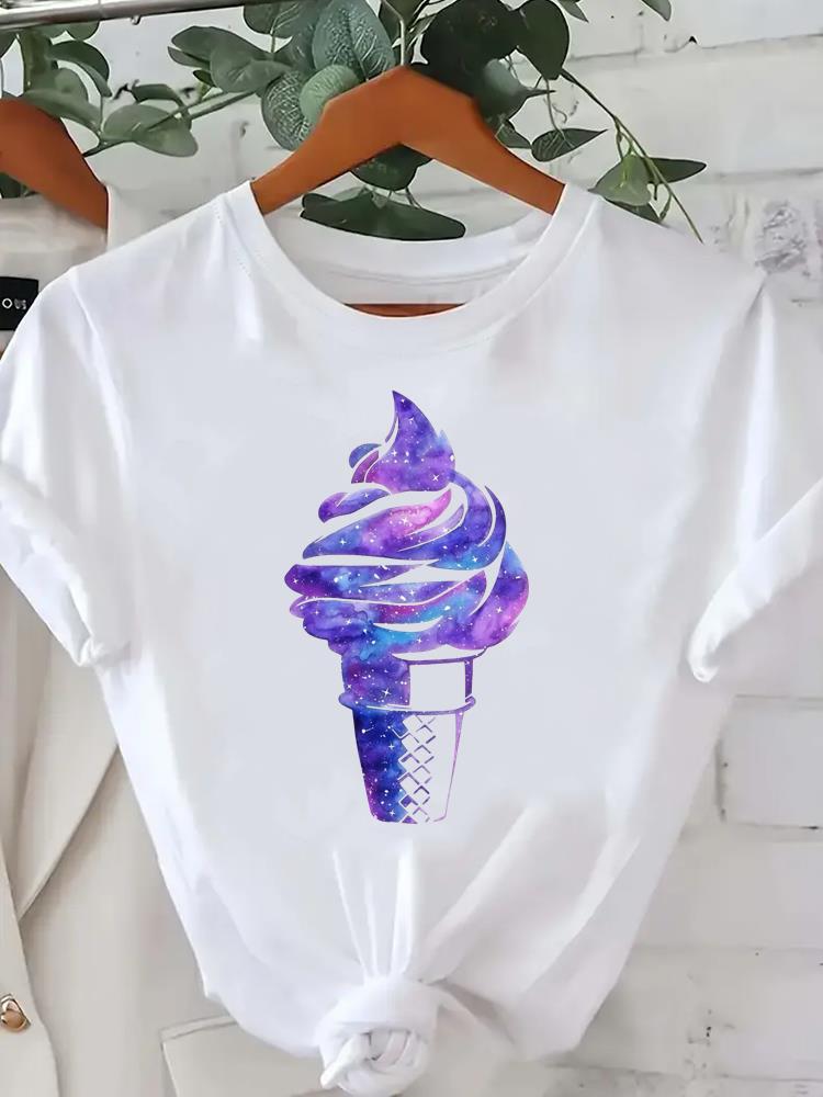 (Asian Size) Tee Lady Female Clothing T Shirt Printed Women Casual Fashion Feather Vintage Trend Top Graphic Short Sleeve T-shirts