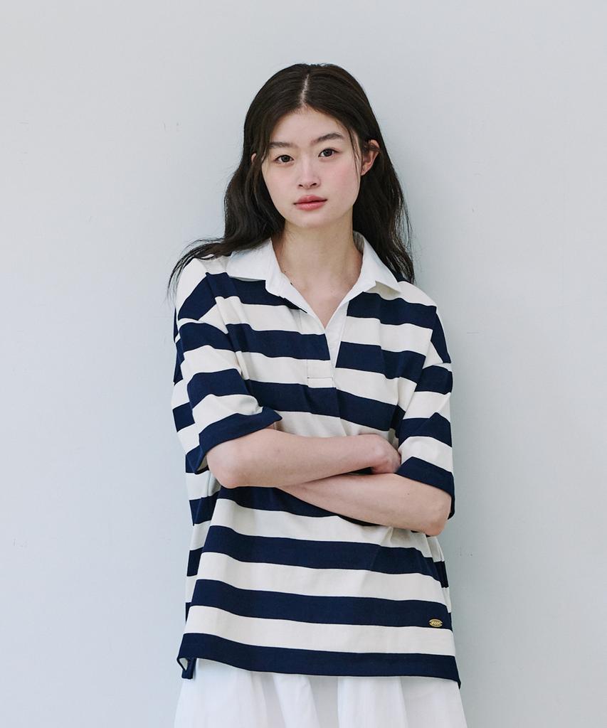 YUPPE Stripe Collar T-Shirt_Ivory