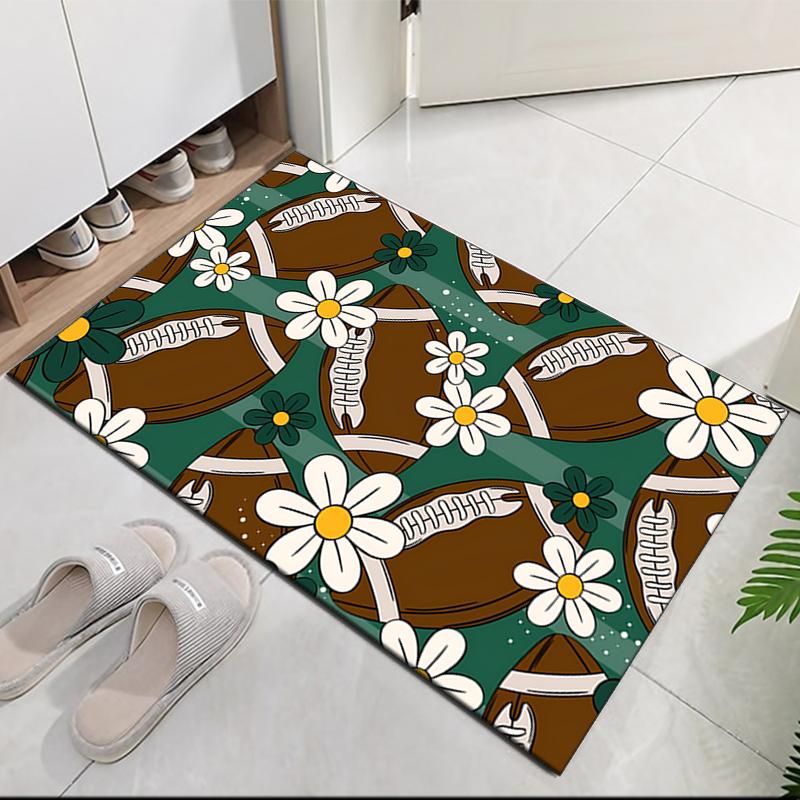 American football Printed Carpet, for Office Chair Living Room Bedroom Kitchen Room Decor Gifts.