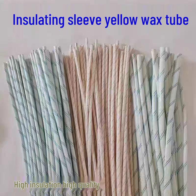 

High-Temperature Resistant 10mm Yellow Wax Fiberglass Insulating Sheath for Motors Diameter 1mm (100 pieces)