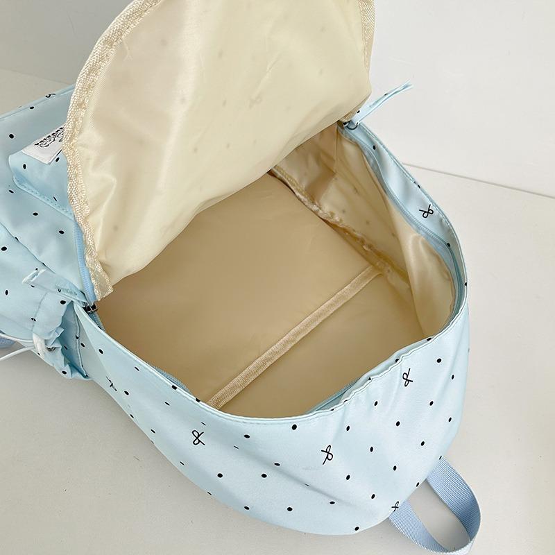 Rucksack Neuer Rucksack mit großer Kapazität für Mittelschüler Kleiner frischer Schulranzen Polka-Dot-Schleife Vielseitiger Rucksack