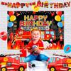 Fire Truck Birthday Party Supplies,Firetruck Birthday Decorations&Tableware Set-Plates Cups Balloon Backdrop etc Fire Truck Party Supplies