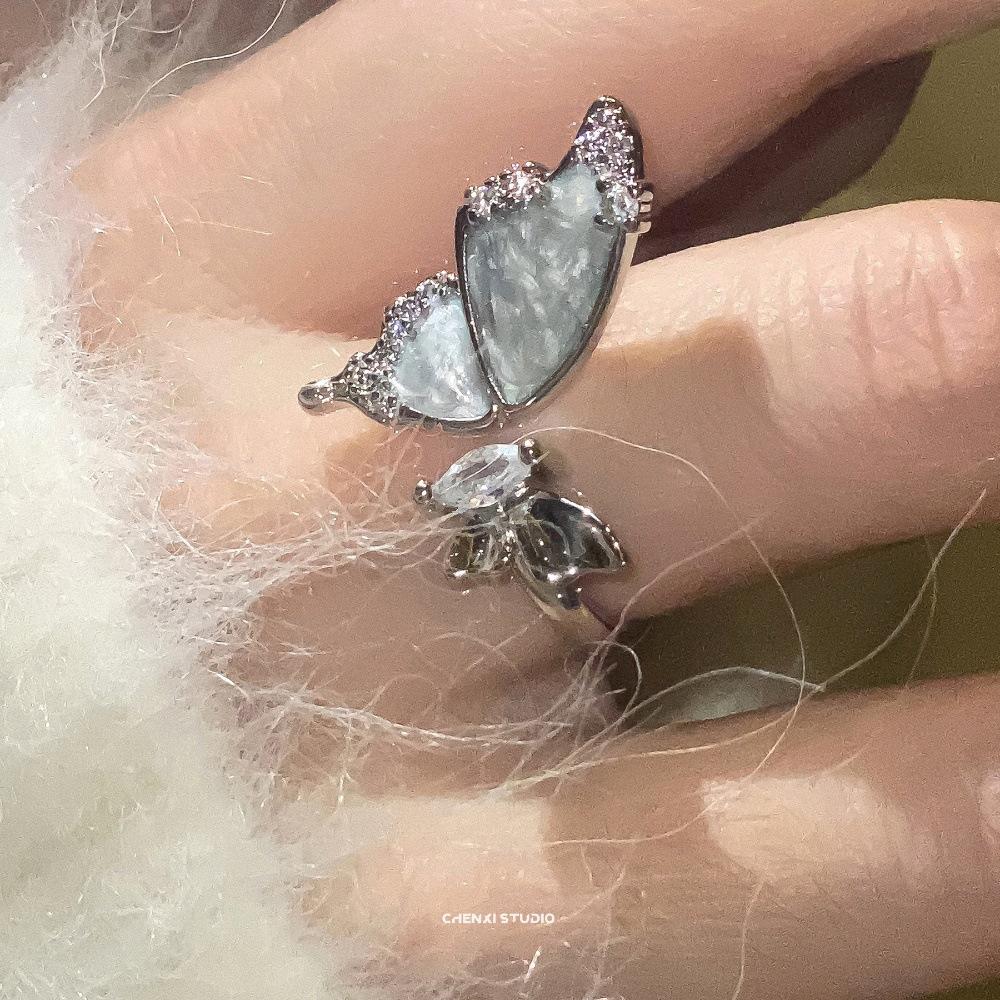 Over 120 Styles Korean style zircon diamond ring women's 925 sterling silver spring and summer niche light luxury high-end index finger ring open ring