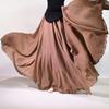 Women's Cotton Linen Maxi Skirts Boho Soft Solid Elastic High Waist Pleated A-Line Flowy Swing Long Maxi Skirts Elastic Waist Long Skirt for Women