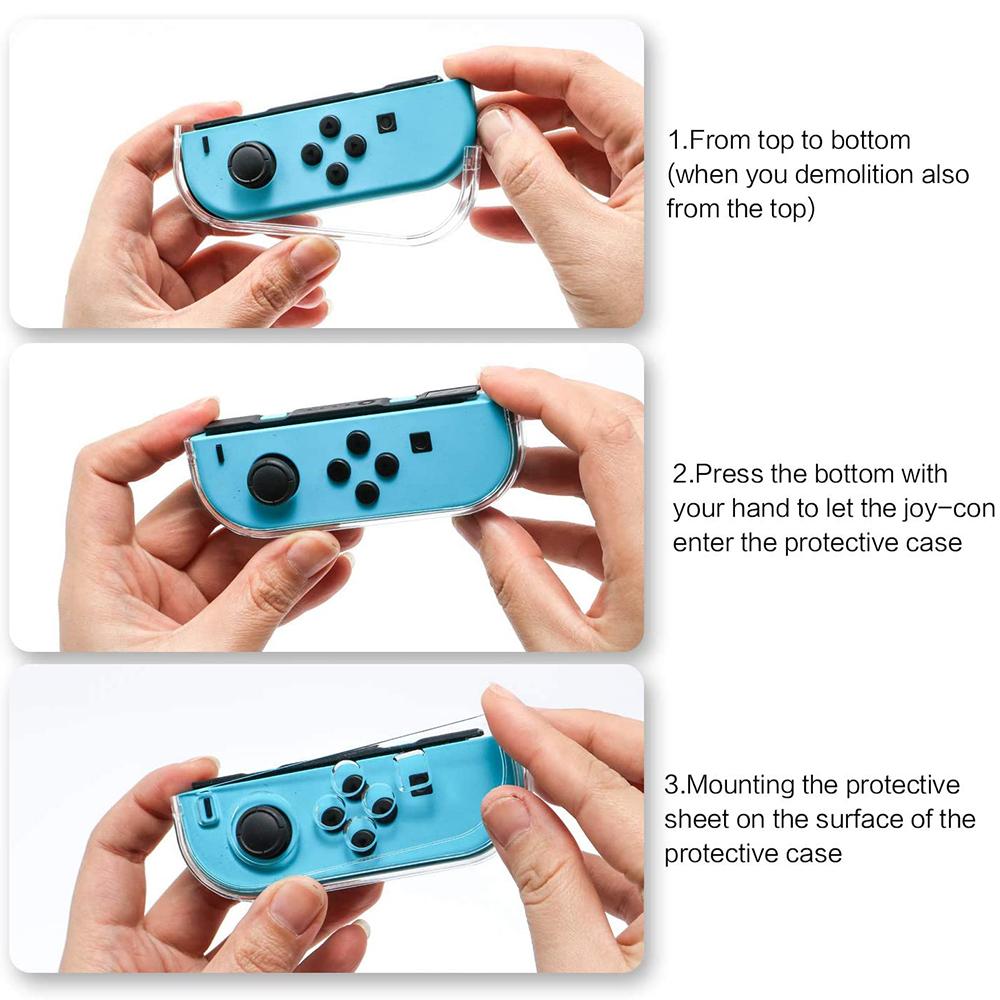 3 In 1 Protective Case Cover Dockable Clear Shock-Absorption Anti-Scratch Protector for Nintendo Switch Tpu Soft Joy-Con Case