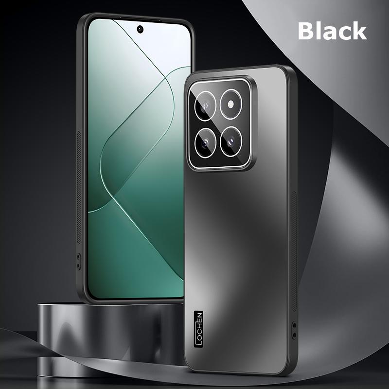 

Для Xiaomi 14 Pro Ultra Dazzle Plating PC Shell Camera Full Cover с пленкой для объектива Super Anti Drop Silica gel Edge Anti-slip Case Protector For Xiaomi 14 чёрный