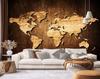 Wallpaper World Map Vintage Brown