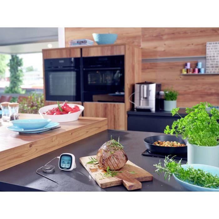 Thermomètre à viande numérique - leifheit - 433468 - écran tactile - 5 préréglages - câble résistant à 380°c