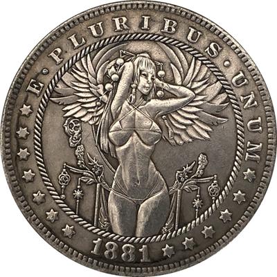 1881 USA STATI UNITI Sexy Beauty Hobo Nichel Commemorativo Souvenir da collezione Monete d'argento
