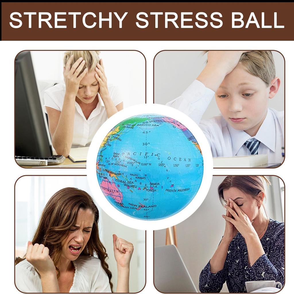 Soft Earth Globe Stress Relief Squeeze Ball Elastic Hand Training Stretch Toy Mini Portable Relaxing Fidget Toy For Kids Adults