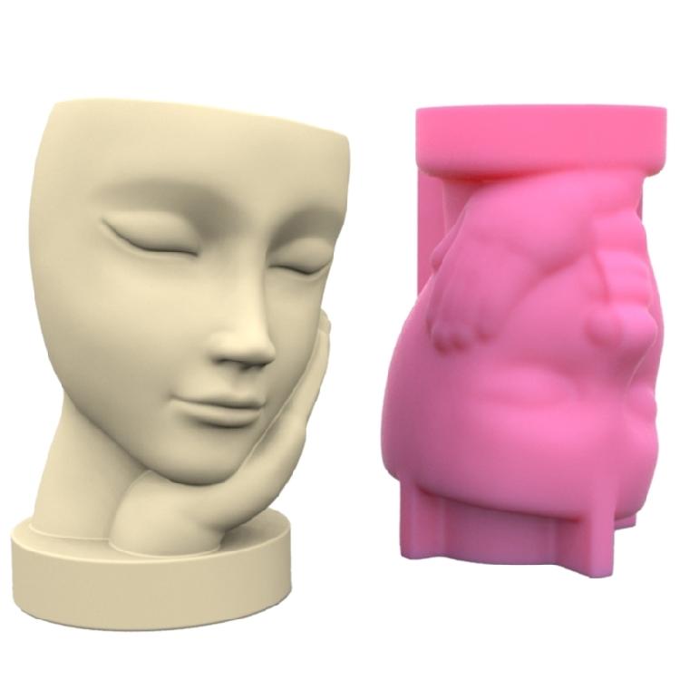 Girl Succulent Plant Pots Silicone Mold Jewelry Storage Boxes Resin Mold DIY