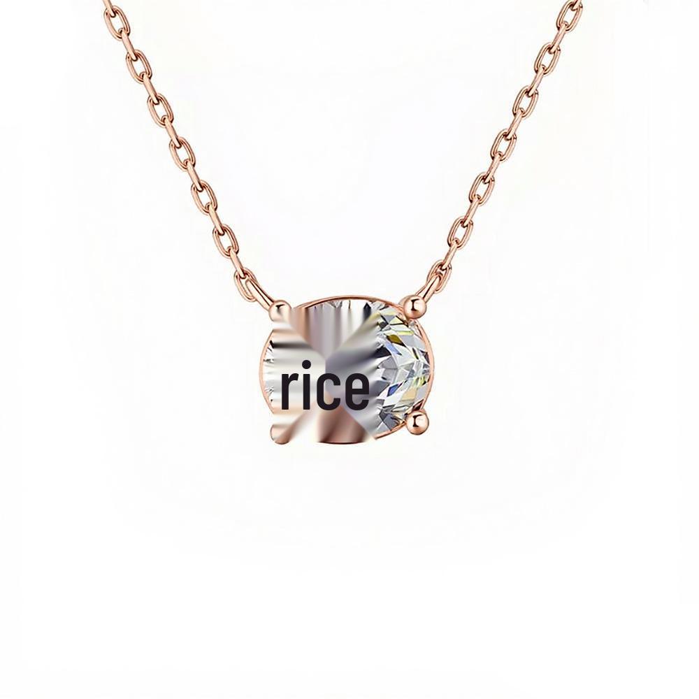 925 Sterling Silver Oval Moissanite Pendant Necklace - Classic, Versatile Design for Women