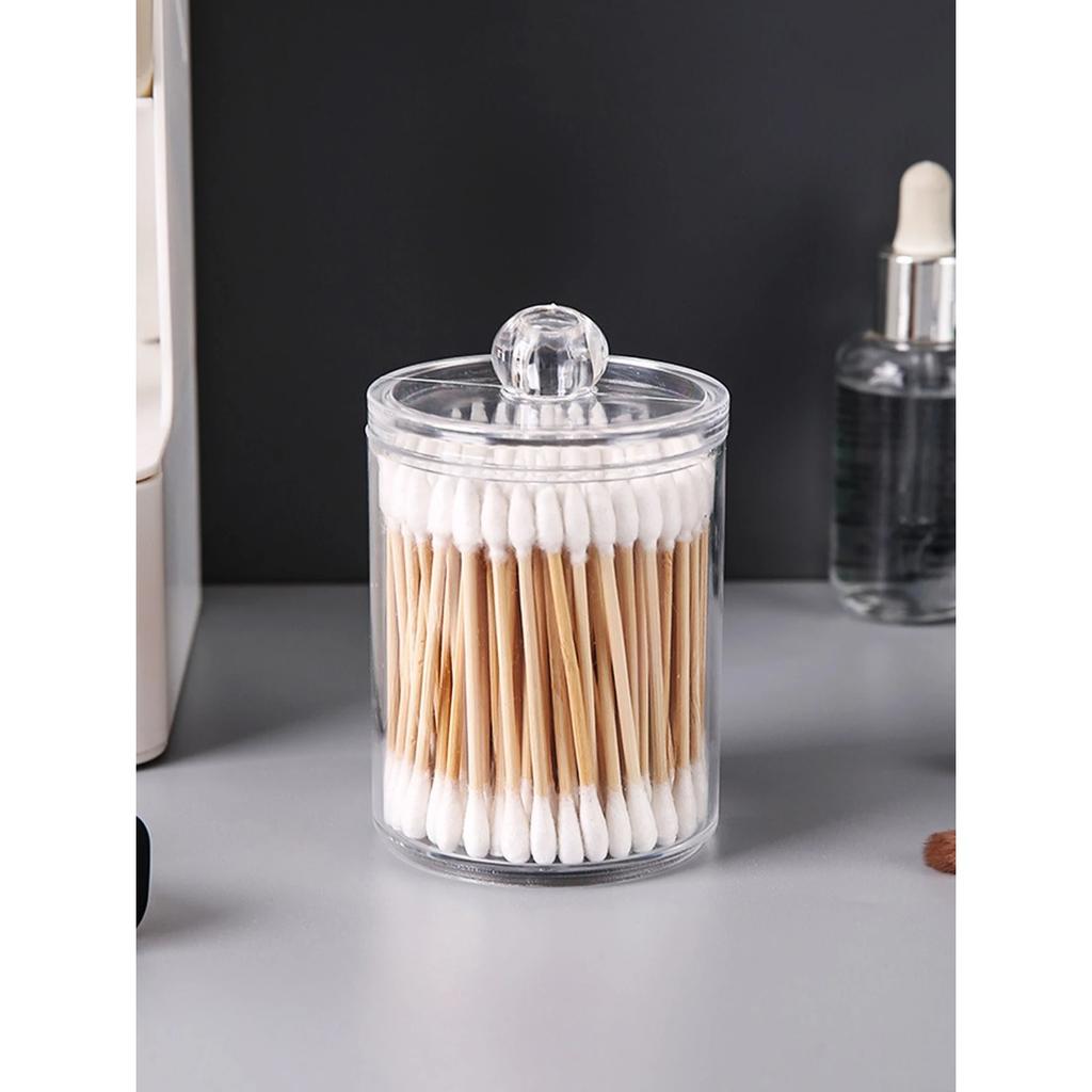 Circular Cotton Swab Box Transparent Plastic Dust Cover Simple Toothpick Beautiful Ball Dental Floss Stick Jewelry Storage