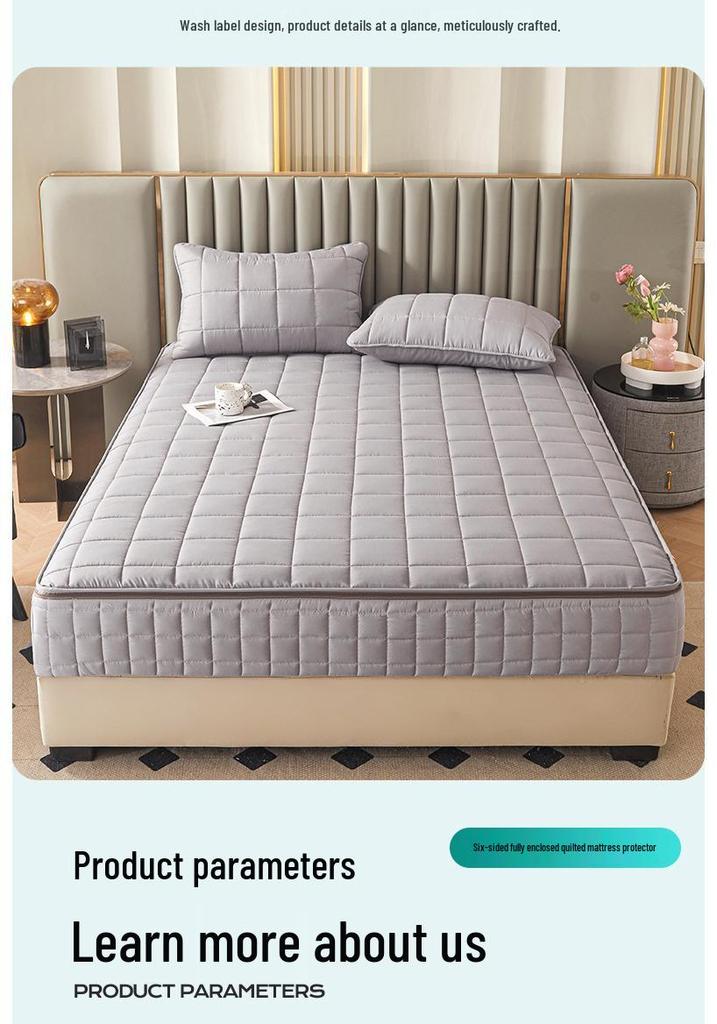 Brushed Cotton Soybean Quilted Fitted Mattress Protector – Six-Sided, 360° Coverage