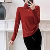 Autumn/Winter 2025 Women's Water-Soluble Wool Turtleneck Sweater - Solid Color, Long Sleeve Pullover, Cozy Base Layer