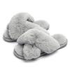 Princess style autumn and winter new high-end plush slippers women's home thickened cross cotton slippers