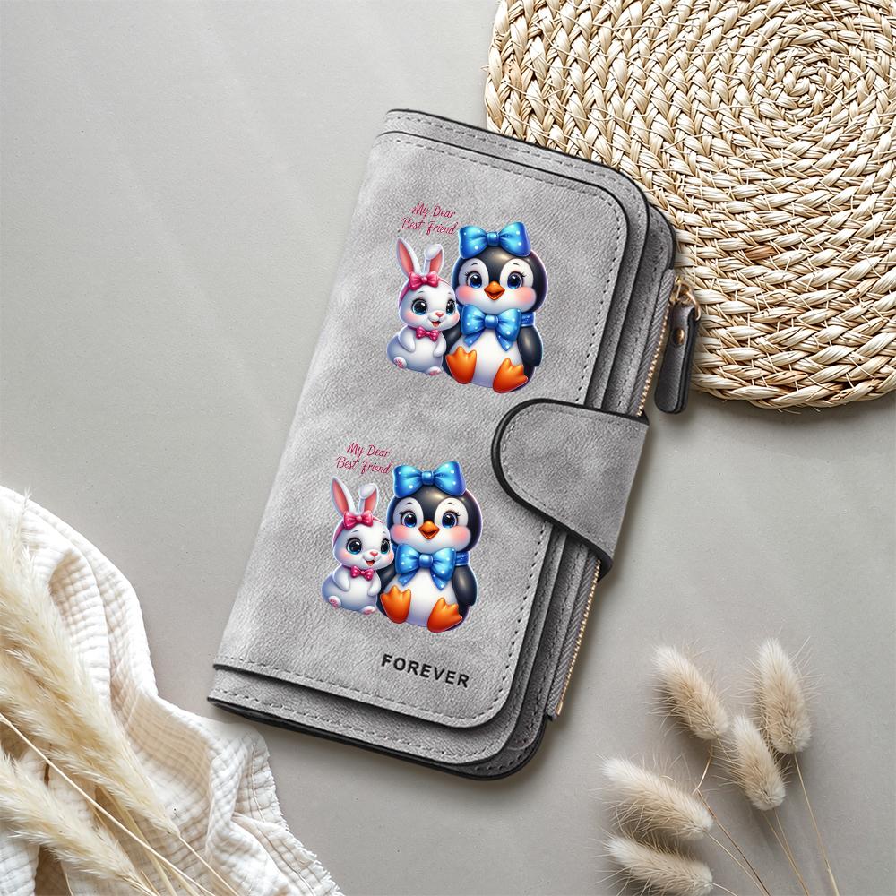 Cute Cartoon Printed Long Wallet PU Leather Multi Card Holder Fashion Women Casual Purse