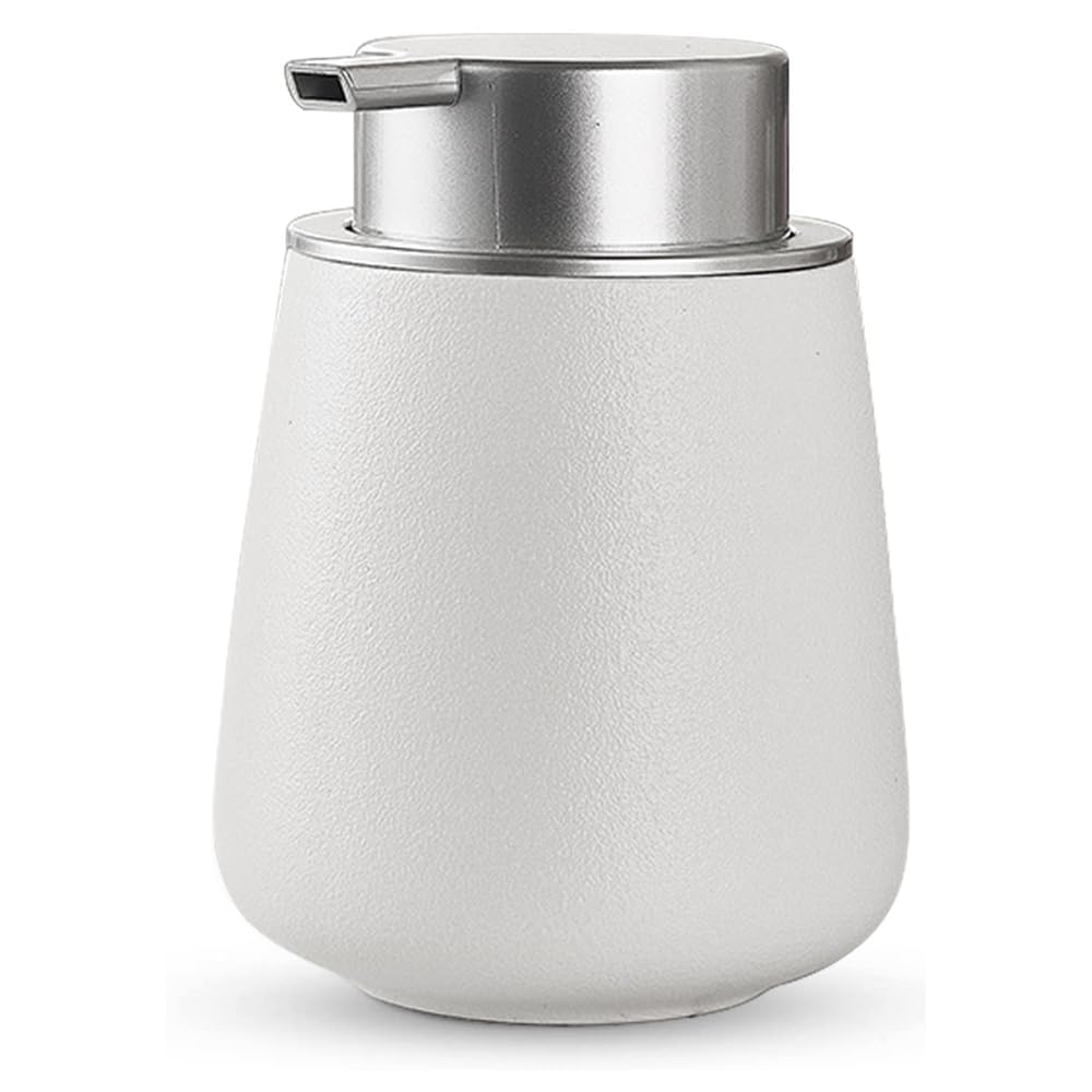 KAWEINA Foaming Hand Soap Bottle, Manual Pump Dispenser, Ceramic Porcelain, Wide Mouth, Refillable, for Hand Soap and Dish Soap, Nordic Style,