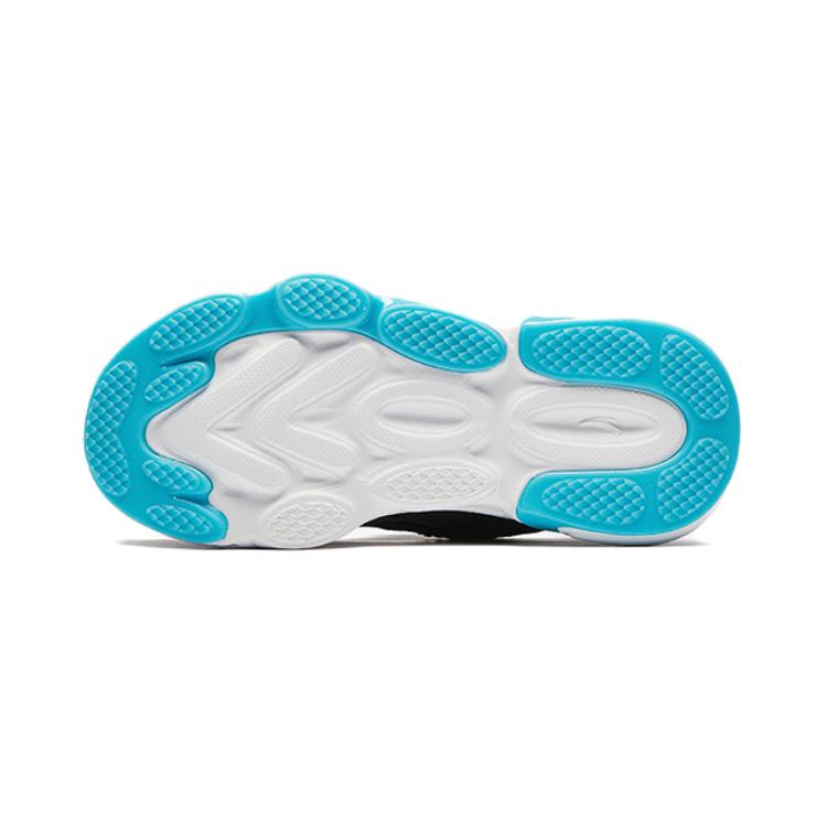 Anta Kids Synthetic Leather Fabric Comfortable Shock Absorbing Wear Resistant Non Slip Low Top Running Shoes Kids sneaker Black White Blue A12439919-3