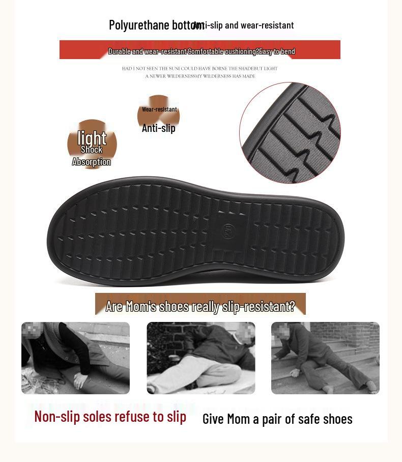 Autumn Flat Soft Sole Genuine Leather Non-Slip Shoes for Women - Comfortable Plus Size 801316