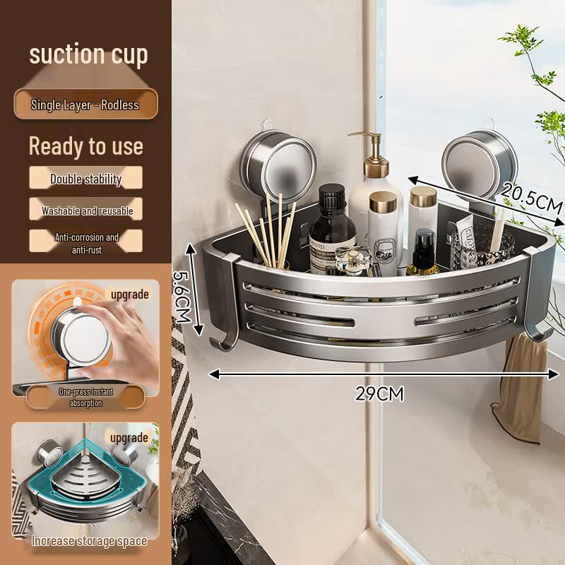 Suction Cup Bathroom Corner Shelf